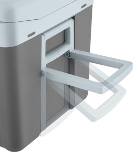 Lodówka turystyczna Tectake Elektryczna lodówka i podgrzewacz z uchwytami i kółkami, 40 l - szary 6