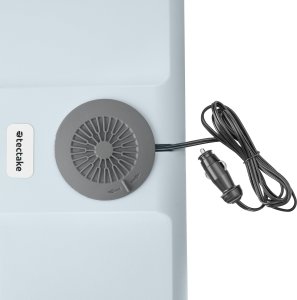 Lodówka turystyczna Tectake Elektryczna lodówka i podgrzewacz z uchwytami i kółkami, 40 l - szary 10