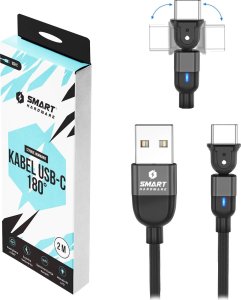 Kabel USB Smart Hardware SMART HARDWARE KABEL 180 USB-A DO USB-C 2M CZARNY 1