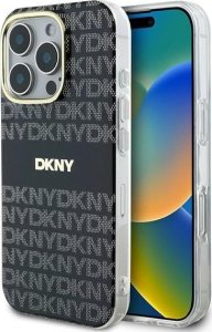 DKNY DKNY DKHMP16XHRHSEK iPhone 16 Pro Max 6.9" czarny/black hardcase Repeat Texture Pattern With Stripe 1