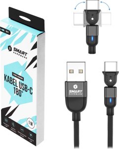 Kabel USB Smart Hardware SMART HARDWARE KABEL 180 USB-A DO USB-C 1M CZARNY 1