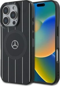 Mercedes Mercedes MEHMP16L23HRSK iPhone 16 Pro  6.3" czarny/black hardcase MB Double Layer Crossed Lines MagSafe 1