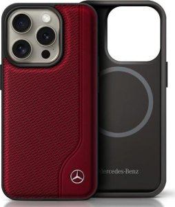 Mercedes Mercedes MEHMP16L23RBGVR iPhone 16 Pro  6.3" czerwony/red hardcase MB Wood Imitation Leather MagSafe 1