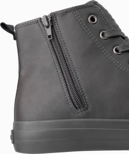 Ombre Męskie wysokie buty trampki z ozdobnym noskiem  szare V2 OM-FOTH-0157 45 5