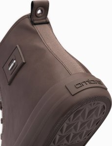 Ombre Wysokie męskie buty trampki z ozdobnym noskiem  brązowy V4 OM-FOTH-0157 45 2