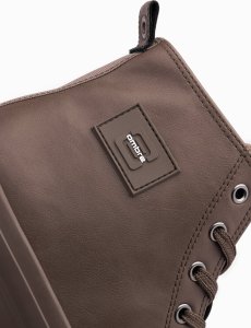 Ombre Wysokie męskie buty trampki z ozdobnym noskiem  brązowy V4 OM-FOTH-0157 45 3