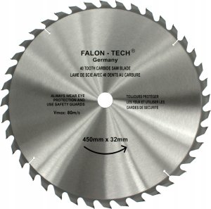 Falon-Tech TARCZA DO DREWNA 450x32/25,4 mm 60T ZĘBÓW WIDIOWA WIDIA 1