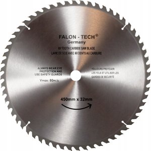 Falon-Tech TARCZA WIDIOWA DO DREWNA 450 mm x 32 x 60T WIDIA 1