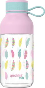 Quokka Quokka Ice Kids with strap - Butelka na wodę z tritanu 430 ml z paskiem (Feathers) 1