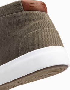 Ombre Męskie buty wysokie trampki z bawełnianego płótna  oliwkowe V4 OM-FOTH-0156 45 2