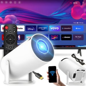 Projektor Retoo PROJEKTOR RZUTNIK WIFI ANDROID PRZENOŚNY OBROTOWY SMART 4K GŁOŚNIK BLUETOOTH 1