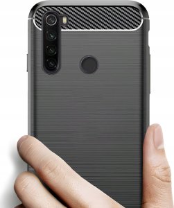Hello Case Etui do Xiaomi Redmi Note 8T (Czarne, Pancerne, Karbon, Pokrowiec)   SZKŁO 2