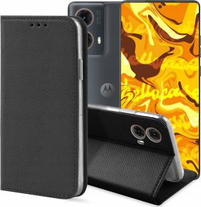 Hello Case ETUI Z KLAPKĄ DO Motorola Moto G85 CZARNE ZAMYKANE MAGNETYCZNE 1