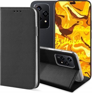 Hello Case ETUI Z KLAPKĄ DO Honor 200 Lite 5G (Global) CZARNE ZAMYKANE MAGNETYCZNE 1