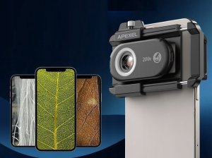 Apexel 3x Obiektyw MIKROSKOP CYFROWY 200x 150x 100x Filtr CPL do Telefonu Telefon / APL-MS3IN1 11