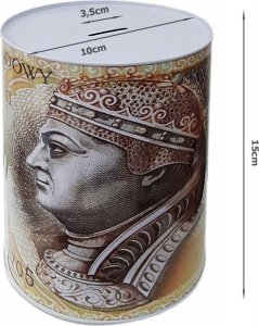Verk Skarbonka metalowa na pieniądze puszka xl duża Skarbonka metalowa na pieniądze puszka xl duża 8