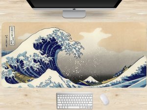 Podkładka Verk Duża podkładka pod mysz klawiaturę na biurko biurowa 80x30 wielka fala Duża podkładka pod mysz klawiaturę na biurko biurowa 80x30 wielka fala 3