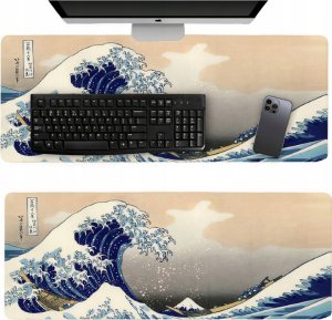 Podkładka Verk Duża podkładka pod mysz klawiaturę na biurko biurowa 80x30 wielka fala Duża podkładka pod mysz klawiaturę na biurko biurowa 80x30 wielka fala 5