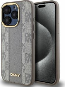 DKNY DKNY DKHMP15LPCPVSLE iPhone 15 Pro 6.1" beżowy/beige hardcase Leather Checkered Mono Pattern MagSafe 1