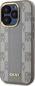 DKNY DKNY DKHMP15LPCPVSLE iPhone 15 Pro 6.1" beżowy/beige hardcase Leather Checkered Mono Pattern MagSafe 3
