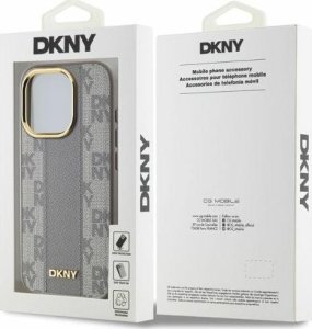 DKNY DKNY DKHMP15LPCPVSLE iPhone 15 Pro 6.1" beżowy/beige hardcase Leather Checkered Mono Pattern MagSafe 5
