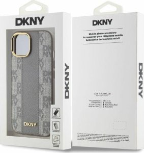 DKNY DKNY DKHMP15SPCPVSLE iPhone 15 6.1" beżowy/beige hardcase Leather Checkered Mono Pattern MagSafe 5