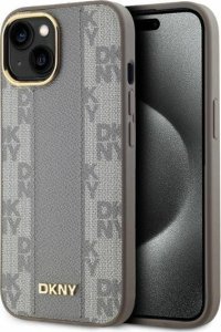 DKNY DKNY DKHMP15SPCPVSLE iPhone 15 6.1" beżowy/beige hardcase Leather Checkered Mono Pattern MagSafe 7