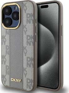 DKNY DKNY DKHMP14XPCPVSLE iPhone 14 Pro Max 6.7" beżowy/beige hardcase Leather Checkered Mono Pattern MagSafe 2