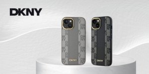 DKNY DKNY DKHMP15MPCPVSLE iPhone 15 Plus 6.7" beżowy/beige hardcase Leather Checkered Mono Pattern MagSafe 1