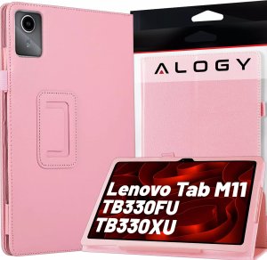 Etui na tablet Alogy Etui do Lenovo Tab M11 10.95" TB330FU/TB330XU/TB331FC stojak pokrowiec obudowa z klapką na tablet Case Alogy Różowe 1