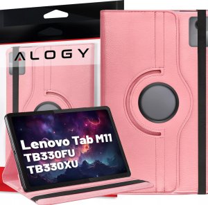 Etui na tablet Alogy Etui 360 do Lenovo Tab M11 10.95" TB330FU / TB330XU / TB331FC obrotowe pokrowiec obudowa z klapką na tablet Case Alogy Różowe 1