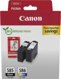 Canon Canon PG-585/CL-586 PVP nabój z tuszem 2 szt. Oryginalny Czarny, Cyjan, Purpurowy, Żółty 1