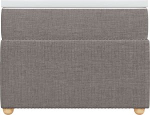 vidaXL Łóżko kontynentalne z materacem, taupe, tkanina, 80x200 cm 4