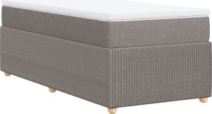 vidaXL Łóżko kontynentalne z materacem, taupe, tkanina, 80x200 cm 6