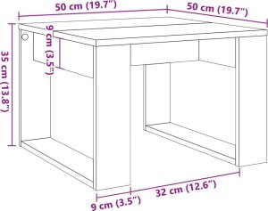 vidaXL Stolik boczny, dąb artisan, 50x50x35 cm 9