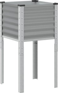 vidaXL vidaXL Donica ogrodowa, szara, 45x45x88 cm, stal 2