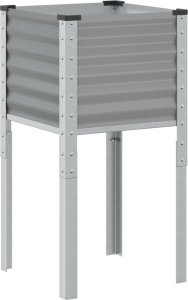 vidaXL vidaXL Donica ogrodowa, szara, 45x45x88 cm, stal 6