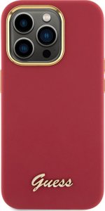 Guess Guess GUHCP16XSMBSLM iPhone 16 Pro Max 6.9" magenta hardcase Silicone Script Metal Logo 1