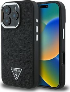 Guess Guess GUHMP16LPGTSPSK iPhone 16 Pro 6.3" czarny/black hardcase Grained Triangle MagSafe 1