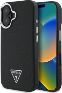 Guess Guess GUHMP16SPGTSPSK iPhone 16 6.1" czarny/black hardcase Grained Triangle MagSafe 1