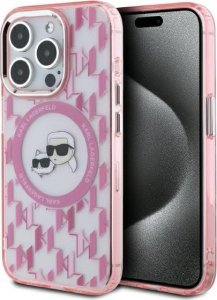 Karl Lagerfeld Karl Lagerfeld KLHMP15XHMCKMHP iPhone 15 Pro Max 6.7" różowy/pink IML Monogram Karl&Choupette Head MagSafe 1