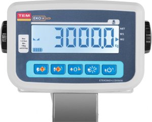 TEM Waga weterynaryjna platformowa inwentarska z klatką dla zwierząt 3000/1 kg 110x240 cm LCD 3