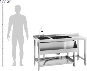 Royal Catering Stacja stoisko barmańskie koktajlowe drink bar ze zlewem 66 x 106 x 136 cm 2