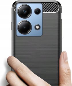 Hello Case Etui do Redmi Note 13 Pro 4G / Poco M6 Pro (Czarne, Pancerne)   SZKŁO 2