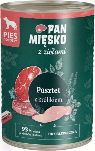 Pan Mięsko Pan Mięsko Pasztet z królikiem z ziołami Adult 400g 1