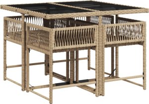 vidaXL vidaXL 5-cz. zestaw mebli ogrodowych z poduszkami, mieszany beż 3