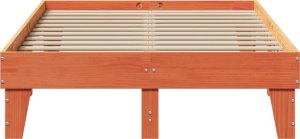 vidaXL vidaXL Rama łóżka bez materaca, woskowy brąz, 120x200 cm, lita sosna 4