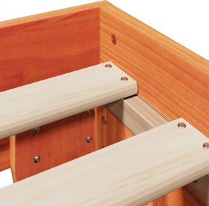 vidaXL vidaXL Rama łóżka bez materaca, woskowy brąz, 120x200 cm, lita sosna 7