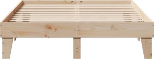 vidaXL Rama łóżka bez materaca, 140x200 cm, lite drewno sosnowe 4