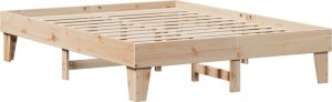vidaXL Rama łóżka bez materaca, 140x200 cm, lite drewno sosnowe 6